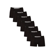 Nedeto 7PACK Férfi boxeralsó Nedeto fekete (7NDTB001-brand) 3XL férfi alsó