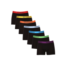 Nedeto 7PACK Férfi boxeralsó Nedeto fekete (7NDTB001-week) XXL férfi alsó