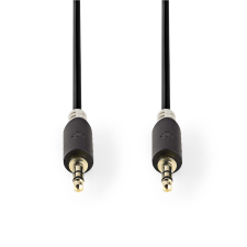 Nedis CABW22000AT05 3.5mm Jack (apa - apa) kábel 0.5m - Fekete (CABW22000AT05) kábel és adapter