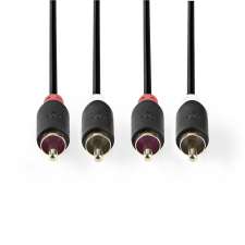 Nedis CABW24200AT30 2x RCA (apa - apa) kábel 3m - Fekete (CABW24200AT30) kábel és adapter