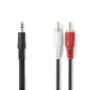 Nedis CAGL22200BK15 3.5mm Jack apa - 2x RCA apa Kábel (1.5m)