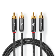 Nedis CATB24200GY20 2x RCA apa - 2x RCA apa Kábel (2m) (CATB24200GY20) kábel és adapter