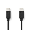 Nedis CCGL60700BK10 USB-C apa - USB-C apa 2.0 Adat és töltő kábel - Fekete (1m) (CCGL60700BK10)