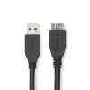 Nedis CCGL61500BK05 USB-A apa - USBMicroB apa 3.2 Adat és töltő kábel - Fekete (0.5m) (CCGL61500BK05)