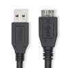 Nedis CCGL61500BK10 USB-A apa - Micro USB-B apa 3.0 Adat és töltő kábel - Fekete