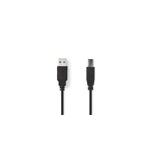 Nedis CCGP60100BK05 USB 2.0 kábel | A Dugasz - B Dugasz | 0,5 m | fekete kábel és adapter