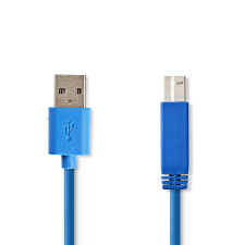 Nedis CCGP61100BU30 USB-A - USB-B (apa - apa) kábel 3m - Kék (CCGP61100BU30) kábel és adapter