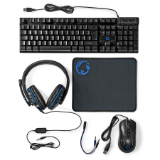 Nedis GCK51110BKND Gaming Billentyűzet + Egér + Headset + Egérpad - Skandináv (GCK51110BKND) billentyűzet