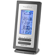 Nedis meteorológiai állomás/ beltéri és kültéri/ digitális/ vezeték nélküli időjárás-érzékelő/ időjárás-előrejelzés/ idő/ LCD/ ébresztőóra/ black-s időjárásjelző