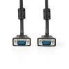 Nedis Nedis CCGL59000BK20, VGA kábel, VGA dugó Nikkelezett Maximális felbontás: 1280x768, hossz: 2m