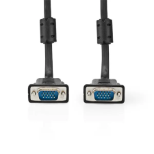 Nedis Nedis CCGL59000BK20, VGA kábel, VGA dugó Nikkelezett Maximális felbontás: 1280x768, hossz: 2m kábel és adapter