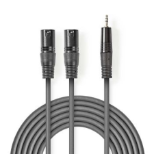 Nedis Nedis XLR audiokábel | 2 db XLR 3 Tűs Dugasz - 3,5 mm-es Dugasz | 3,0 m | Szürke audió/videó kellék, kábel és adapter