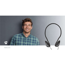 Nedis On-Ear vezetékes fejhallgató | 3.5 mm | Kábel hossz: 2.10 m | Fekete fülhallgató, fejhallgató