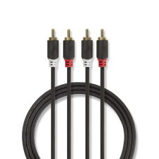Nedis RCA - RCA Sztereó audiokábel 10m (2xRCA apa - 2xRCA apa) Antracit kábel és adapter