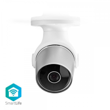 Nedis SmartLife kültéri kamera | Wi-Fi | HD 720p | IP65 | Belső 16GB | 12 V DC | Éjjellátó | Android™ / IOS | Ezüst / Fehér megfigyelő kamera