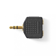 Nedis sztereó audio adapter, 3.5 mm Dugasz, 3.5 mm-es Aljzat x2, aranyozott, ABS, fekete, 10 db (CAGP22945BKG) kábel és adapter