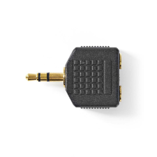 Nedis sztereó audio adapter, 3.5 mm Dugasz, 3.5 mm-es Aljzat x2, aranyozott, ABS, fekete, 10 db (CAGP22945BKG) (CAGP22945BKG) kábel és adapter