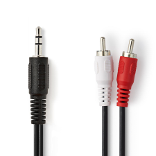 Nedis Sztereó Audiokábel 2.0m (3.5mm jack apa - 2xRCA apa) (CAGT22200BK20) kábel és adapter