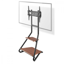 Nedis TV állvány Floor | 37 - 75 &quot; | Maximális támogatott képernyő súly: 40 kg | Bauhaus Design | Állítható, előre maghatározott magasságok | Acél / MDF | Barna / Fekete tv állvány és fali konzol