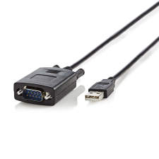 Nedis (USB A apa - RS232 apa) Átalakító kábel 0.9m - Fekete kábel és adapter