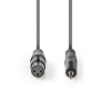 Nedis XLR - JACK Egyensúlyozott audiokábel 1m (XLR anya - 3.5mm jack apa) Szürke