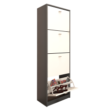  Négyrészes cipősszekrény, grafit/fehér, VIVAT NEW TYP 3 bútor