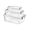  Négyszög alakú tároló doboz készlet - 0,6+1,2+2 L (3 db)