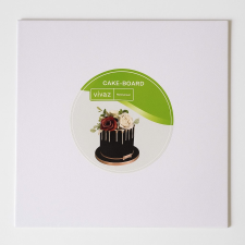  Négyzet alakú Tortadob - Fehér Virágmintával - 25 cm sütés és főzés