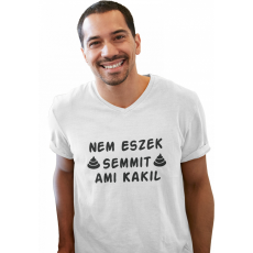  Nem eszek semmit, ami kakil - Férfi V Nyakú Póló