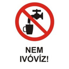  Nem ivóvíz! - műanyag, 150*100 információs tábla, állvány