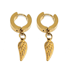  Nemesacél Angyalszárny fülbevaló, arany színű fülbevaló