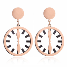 Nemesacél óra fülbevaló, rose gold fülbevaló