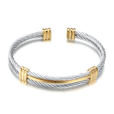 Nemesacél sodronyos karkötő whitegold-gold karkötő