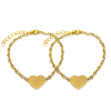  Nemesacél Szív charmos arany színű páros karkötő
