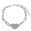  Nemesacél Szív charmos ezüst színű hosszú szemes karkötő