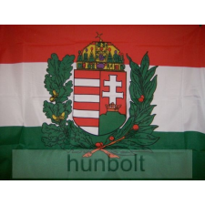  Nemzeti színű koszorús címeres zászló (45x28 cm) rúddal dekoráció