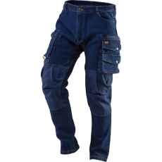 Neo 81-228-XS Munkanadrág, Farmer, Denim, 98% Pamut, Térdvédő Betét Zsebbel, Gombos Oldalzsebekkel, 255 g/m2, XS (81-228-XS)