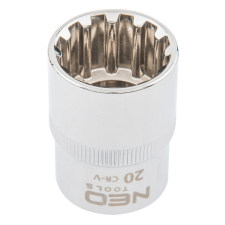 Neo Dugókulcs, SPLINE, 1/2", 20mm, dugókulcs