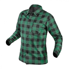 Neo flanel ing, zöld-fekete, 100% pamut, XL munkaruha
