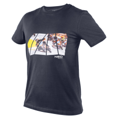  NEO Munkavédelmi póló, motorkerékpár minta, 100% pamut, 180g/m2, XXXL (81-681-XXXL)