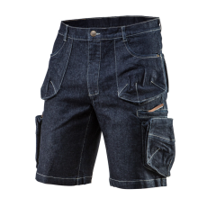 Neo Tools 81-279-L Farmer Rövid munkásnadrág, DENIM, cipzáros oldalzsebekkel, 98% pamut, 410g/m2, L