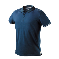 Neo Tools 81-606-S Munkavédelmi póló, galléros, kék, DENIM, 100% pamut, 200g/m2, S