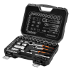 Neo Tools Dugókulcs készlet, átmenő racsnis hajtókarokkal, 1/4"- 3/8", 46 db