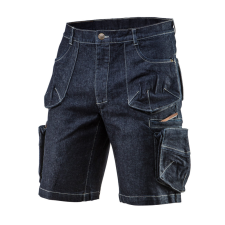 Neo Tools Farmer Rövid munkásnadrág, DENIM, cipzáros oldalzsebekkel, 98% pamut, 410g/m2, XXXL munkaruha