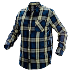 Neo Tools Flanel munkaing, kék-oliva-fekete, 100% pamut, S