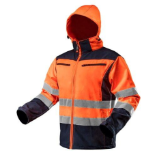 Neo Tools Munkadzseki, láthatósági, softshell, kapucnival, narancssárga, M (81-701-M)