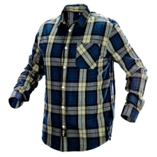 Neo Tools Munkaing, flanel, kék-oliva-fekete, 100% pamut, L (81-541-L) munkaruha