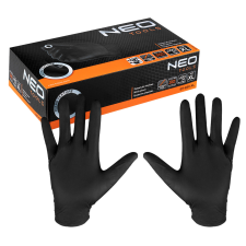 Neo Tools Munkakesztyű, perforált nitril, fekete, 100db, XL (97-691-XL) védőkesztyű