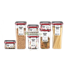 NEOFLAM SMART SEAL 7 DARABOS TÁROLÓ DOBOZ SZETT ZÁRHATÓ TETŐVEL NÉGYZET bútor