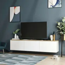  Neon Tv-állvány fehér Tölgy bútor